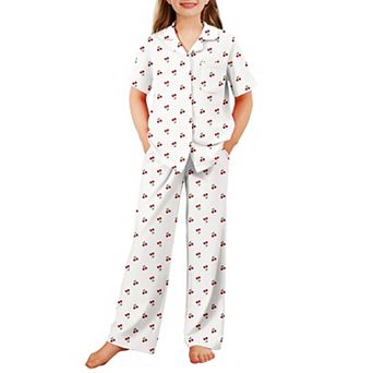 Arshiner Pajamas For Girls Short Sleeve Long Pants Outfit Piece Sleepwear Button Pajamas Sets
