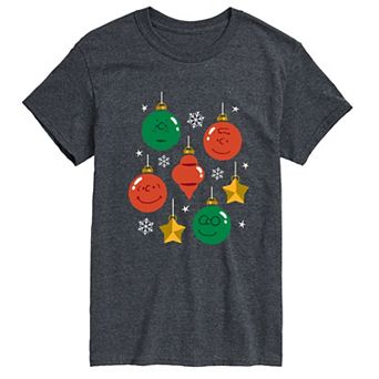 Big & Tall Peanuts Christmas Ornaments Short Sleeve Graphic T-Shirt
