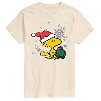 Big & Tall Peanuts Woodstock Christmas Present Short Sleeve Graphic T-Shirt