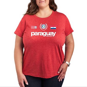 Plus Size Paraguay Soccer Graphic Tee