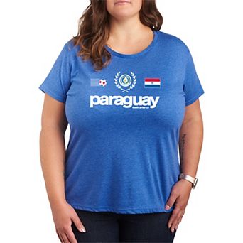 Plus Size Paraguay Soccer Graphic Tee