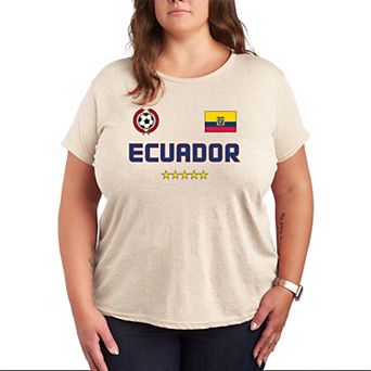 Plus Size Ecuador Soccer Graphic Tee