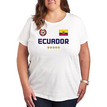 Plus Size Ecuador Soccer Graphic Tee