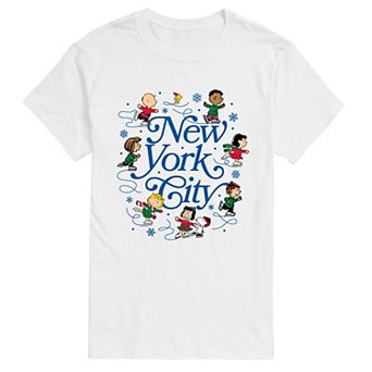 Big & Tall Peanuts New York City Ice Skating Christmas Short Sleeve Graphic T-Shirt