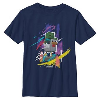Boy's 6-20 Minecraft Chicken Jockey Poster Graphic Tee