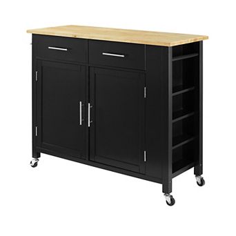 Crosley Furniture Savannah Wood Top Full-Size Kitchen Island & Cart