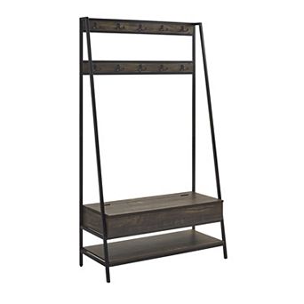 Crosley Furniture Jacobsen Hall Tree with Storage & Hooks