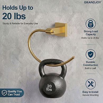 GRANDJOY 1-Piece Multi-Function Bathroom Hardware Set with Open Towel Ring Screw-In Stainless Steel
