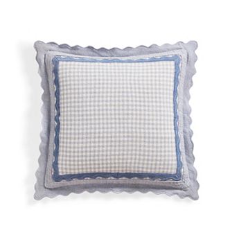 Peri Gingham Scallop Decorative Throw Pillow