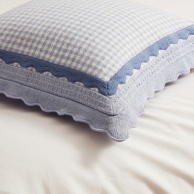 Peri Gingham Scallop Decorative Throw Pillow