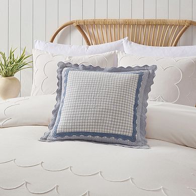 Peri Gingham Scallop Decorative Throw Pillow