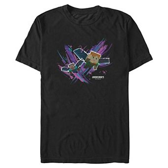 Men's Minecraft Flying Steve & Alex Graphic Tee