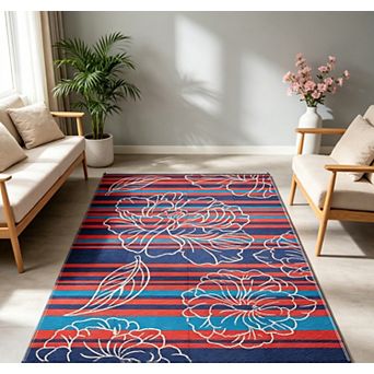 lxt-Outdoor Waterproof Reversible Rug Plastic Patio Carpet Collapsible UV Resistant Washable