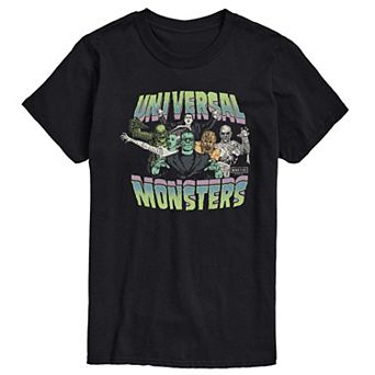 Big & Tall Universal Monsters Classic Character Collage Short Sleeve Graphic T-Shirt