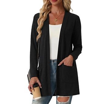 Women's Open Front Cardigan Lightweight Long Sleeve Knit Sweaters