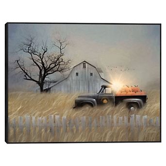 Lori Deiter Fall Pumpkin Harvest Framed Canvas Wall Art
