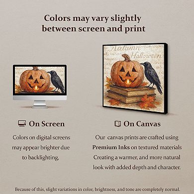 Anthony Smith Jack-o-Lantern Perch Framed Canvas Wall Art