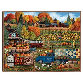 Buttermilk Farm Fall by Debbi Wetzel Framed Canvas Wall Art