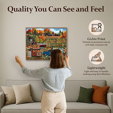 Buttermilk Farm Fall by Debbi Wetzel Framed Canvas Wall Art