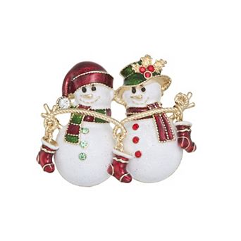 Napier Gold-Tone Snowman Pin