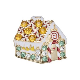 Napier Gold-Tone Gingerbread House Pin