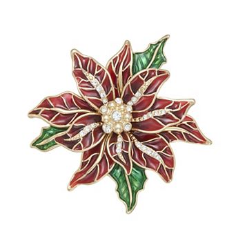 Napier Gold-Tone Poinsettia Pin