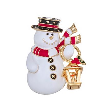 Napier Gold-Tone Snowman Pin