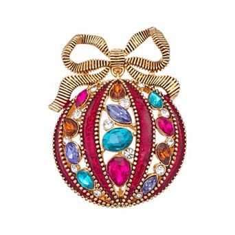 Napier Gold-Tone Holiday Ornament Pin