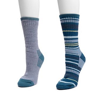 Women's MUK LUKS Heat Retainer Crew Hiking Socks 2-Pack