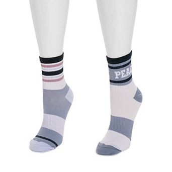 Women's MUK LUKS 2-Pack Compression Quarter Crew Socks