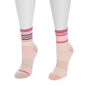Women's MUK LUKS 2-Pack Compression Quarter Crew Socks