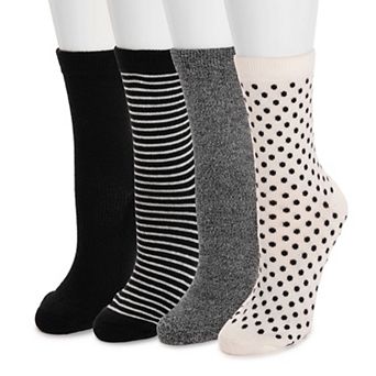 Women's MUK LUKS Dream Step Crew Socks 4-Pack