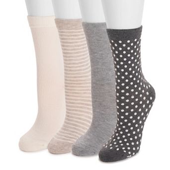 Women's MUK LUKS Dream Step Crew Socks 4-Pack