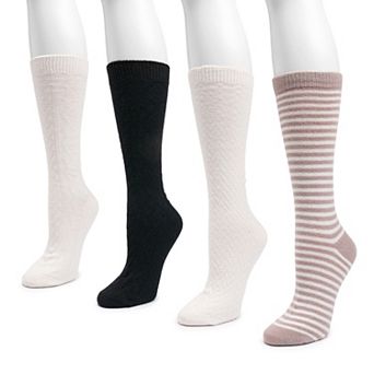 Women's MUK LUKS 4-Pack Boot Wool Blend Socks