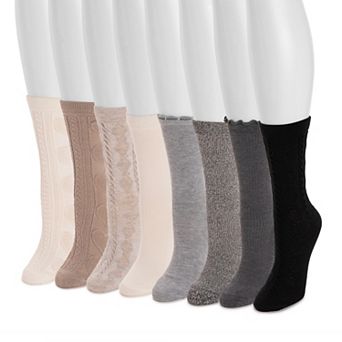 Women's MUK LUKS Whisper Soft Crew Socks 8-Pack