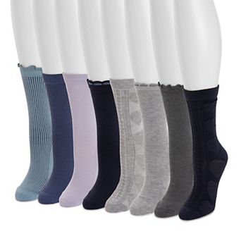 Women's MUK LUKS Whisper Soft Crew Socks 8-Pack