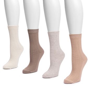 Women's MUK LUKS Lume Soft Crew Socks 4-Pack