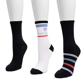 Women's MUK LUKS 3-Pack Compression Crew Socks