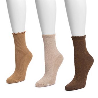 Women's MUK LUKS Whisper Soft Crew Socks 3-Pack