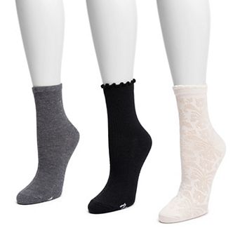 Women's MUK LUKS Whisper Soft Crew Socks 3-Pack