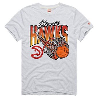 Unisex Homage Ash Atlanta Hawks On Fire Tri-Blend T-Shirt