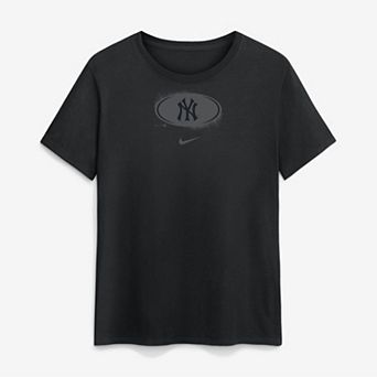 Women's Nike Black New York Yankees Black on Black Cotton T-Shirt