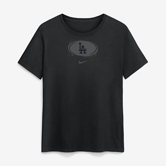 Women's Nike Black Los Angeles Dodgers Black on Black Cotton T-Shirt