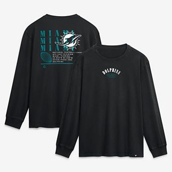 Men's Fanatics Black Miami Dolphins Fullback Drive Relaxed Fit Long Sleeve T-Shirt