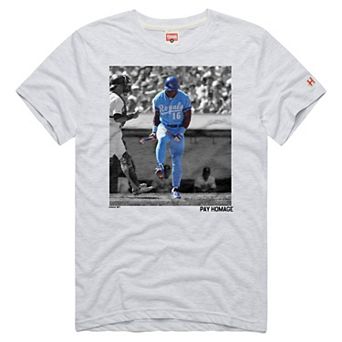 Men's Homage Bo Jackson Ash Kansas City Royals Cooperstown Collection Pay Homage Tri-Blend T-Shirt