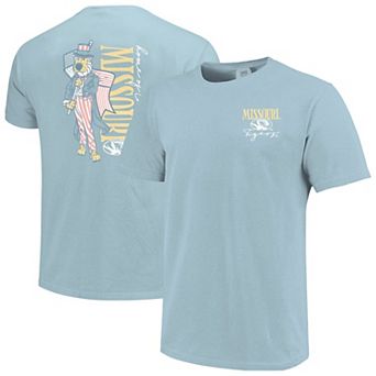 Women's Light Blue Missouri Tigers Americana Mascot Comfort Colors T-Shirt