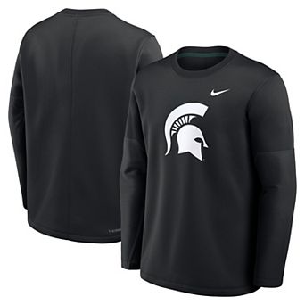 Men's Nike Black Michigan State Spartans 2026 Sideline Coaches Therma-FIT Long Sleeve Top
