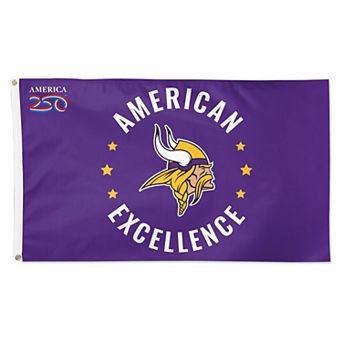 WinCraft Minnesota Vikings 3' x 5' One-Sided America 250 Deluxe Flag