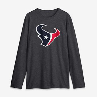 Men's Logo Athletic Charcoal Houston Texans Primary Logo Long Sleeve T-Shirt