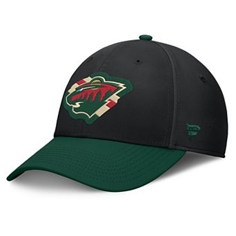 Men's Fanatics Black/Green Minnesota Wild Flex Fit Hat